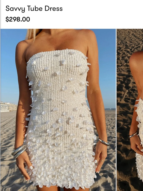 Show Me Your MuMu Dresses & Skirts - Show Me Your MuMu White Strapless Petal-Appliqué Tube Dress